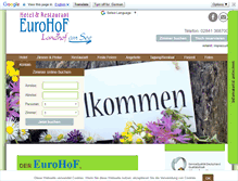 Tablet Screenshot of hotel-eurohof.de